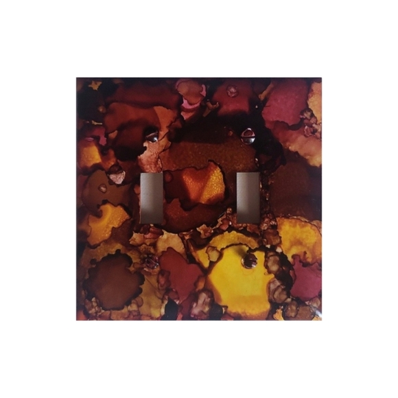 Hand Crafted Abstract Design 2 Toggle Light Switch Plate - Picture 2 of 2